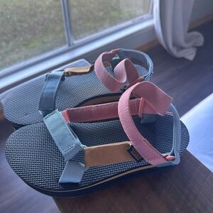 Teva Blue and Pink Strapped Sandals